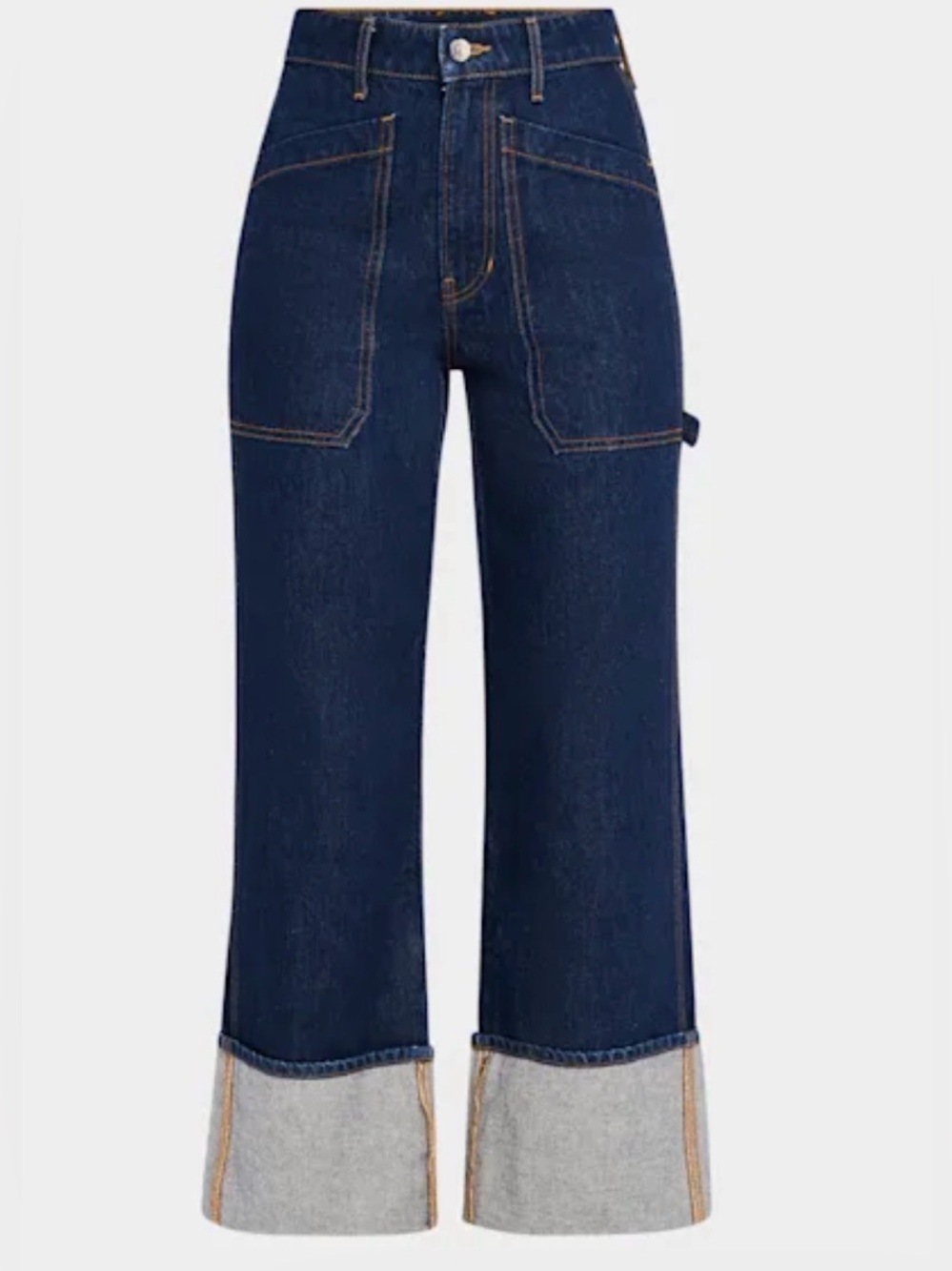 Veronica Beard Dylan High-Rise Straight Cuffed Jeans - Size 27